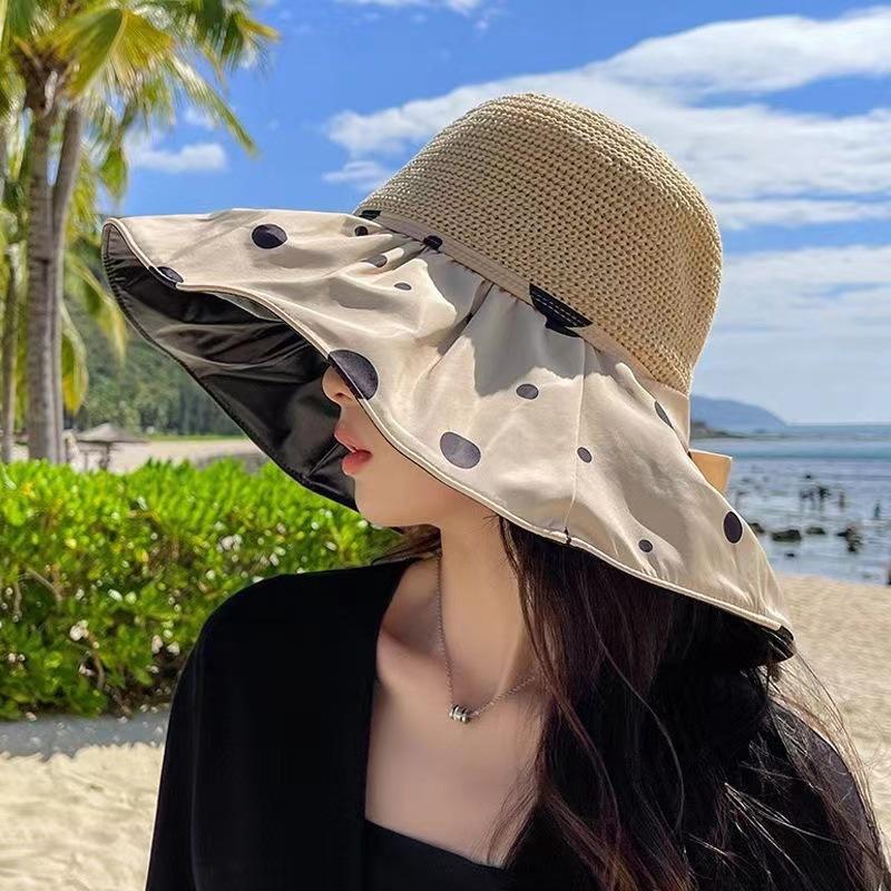 

Summer sun protection hat butterfly women hollow anti-ultraviolet big brim sun hat princess wind sun protection bucket hat One size fits all