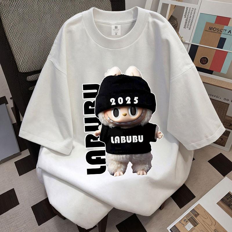 LABUBU printed short-sleeved T-shirt summer loose unisex top