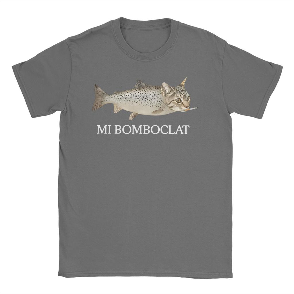 Bomboclat Fish Cat Meme  Men Women T Shirt Funny Fisher  Casual Tee Shirt Short Sleeve Round Neck T-Shirts 100% Cotton Clothing
