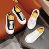 Women's Genuine Leather Thick-Soled White Shoes, Spring 2026 New Arrival, Versatile Platform Sneakers That Slim the Feet.