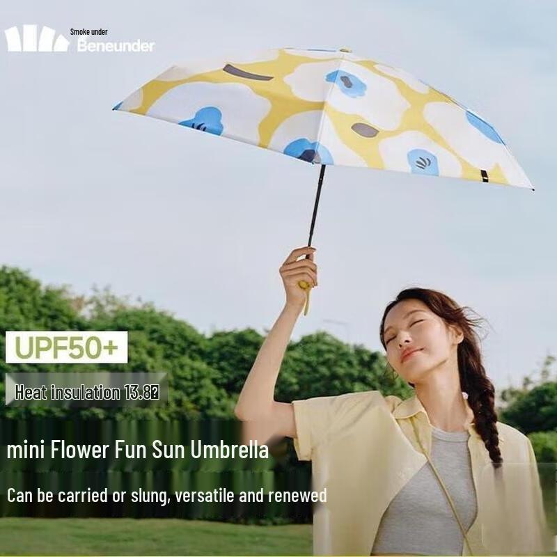 beneunder UV Protection 5-Fold Sun/Rain Umbrella