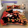 3er-Set Hexen-Halloween-Print-Bezüge Ultraweich, Atmungsaktiv und Bequem Bettwäsche mit Stilvollem Design für Schlafzimmer- und Gästezimmer-Dekoration 1 Bezug