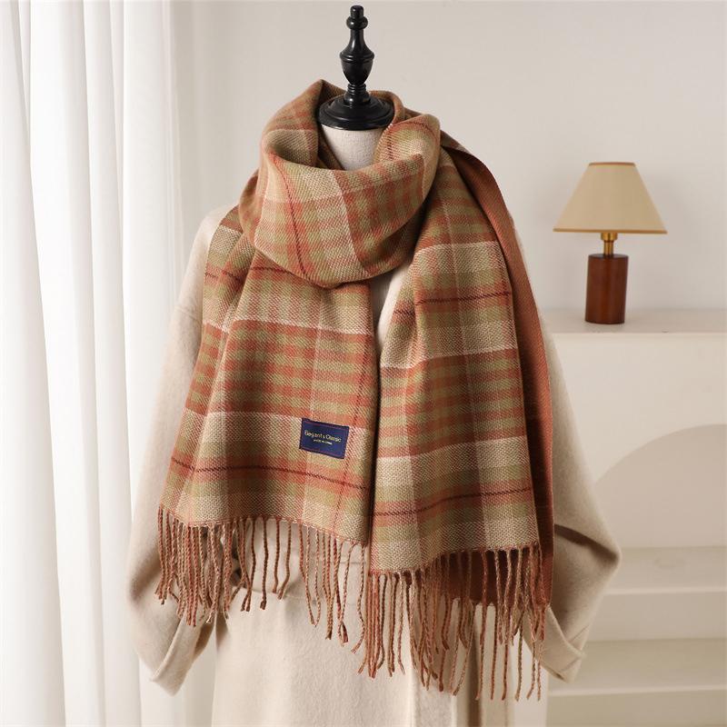 Women Classic Lattice Pashmina Scarf Winter Warm Soft Foulard Scarves Female Cashmere Shawls Wraps Foulard Echarpe Poncho Stoles