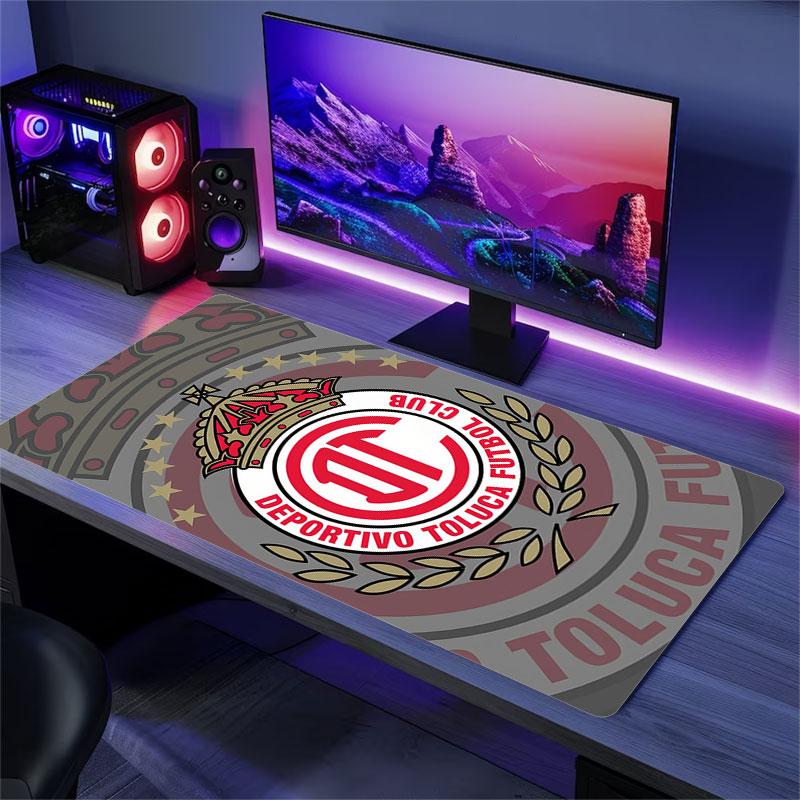 Toluca FC Mouse Pad, Large Gaming Desk Mat, Non-slip XXL Mousepad for Laptop & Tablet, Mini PC Playmat with Stitched Edges