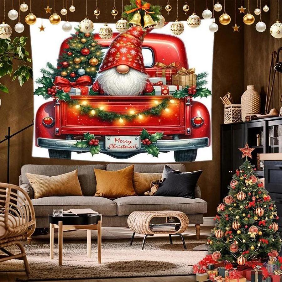 Santa Claus Christmas Tapestry Background Cloth Hanging Cloth Bedroom Bedside Decorative Wall Cloth Rental Dormitory Tapestry