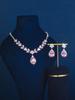 European & American Style Crystal Zirconia Jewelry Set: Wedding Party Necklace & Earrings Evening Gown Accessory