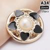 10 Stück 18/21/25mm Blume Perle Gold Kunststoff Schaft Knöpfe für Damen Bekleidung Jacke Pullover Nähzubehör Scrapbooking