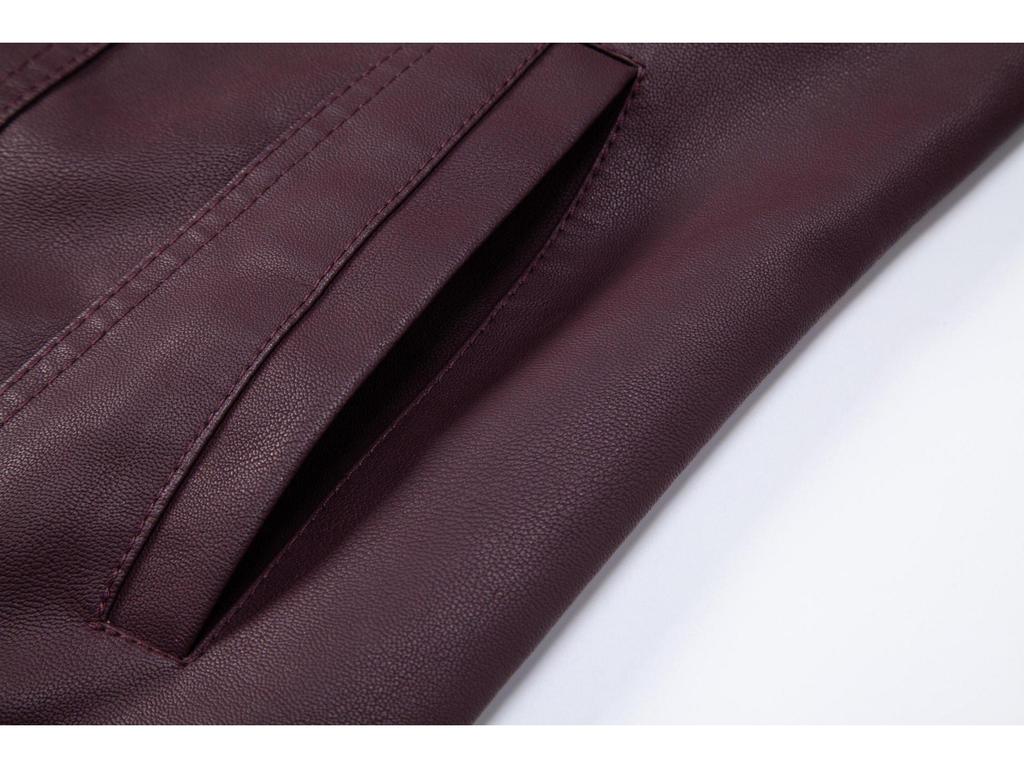 Men's Fleece-Lined PU Leather Motorcycle Jacket, Korean Style, for Spring, Autumn, and Winter.