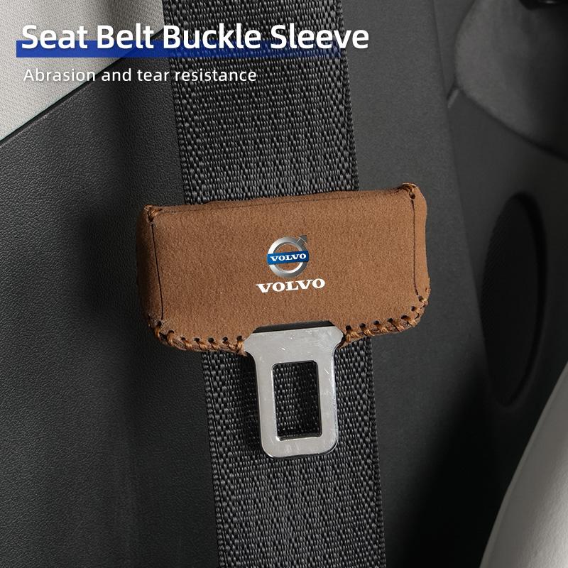 Car Suede Safety Belt Buckle Protector Cover Interior Accessories For Volvo AWD C30 C70 S60 S80 T6 V40 V50 V60 V70 V90 XC60 XC90