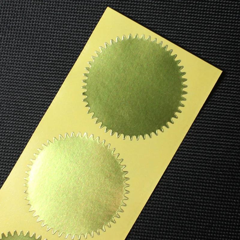 

100pcs 45mm Gold Foil Embossed Stickers With Serrated Edge for Diplomas Awards Certification Graduation Notary Corporate Seals
