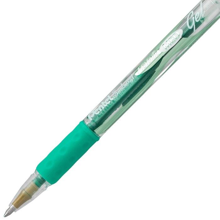 Pentel Sunburst Metallic Gel Pen, M Line, Permanent, Assorted Ink, 5 Count (K908MBP5 M1)