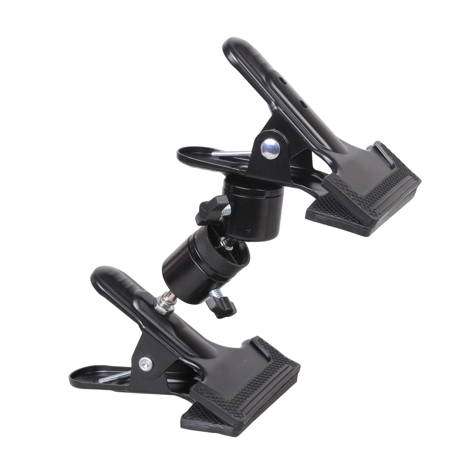 

Adjustable Double Head Mount 360 Ball Head Reverse Photography Clamp For Studio Lights Reflectors Monitors Flexible Positioning Supports 5lbs 1