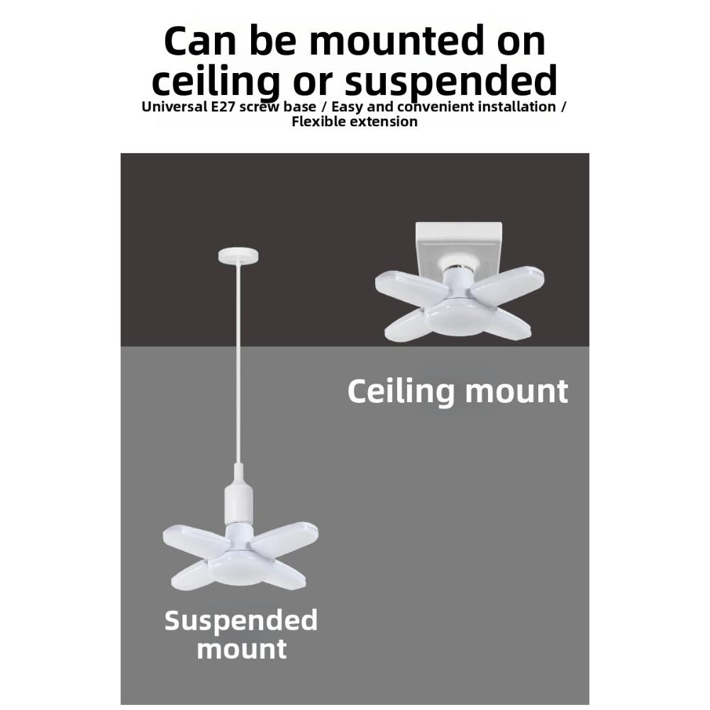 E27 Lighting Foldable Light LED Chandelier 90-Degree Adjustable Wings