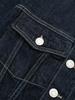 Women Fashion With Pockets Denim Blue Single Breasted Jackets Vintage Lapel Neck Long Sleeves Female Chic Lady Outfits