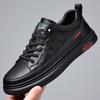 Frühling Herbst Flach /5cm Aufzugschuhe Herren Lässig Echtleder Sneaker Freizeit Höhenzunahme Atmungsaktiv Herren Slipper Trendig