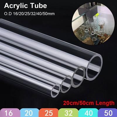 1Pcs 20/50cm Acrylic Tube Clear Transparent Pipe Fittings Durable Fish Tank Pipe  Aquarium Supplies