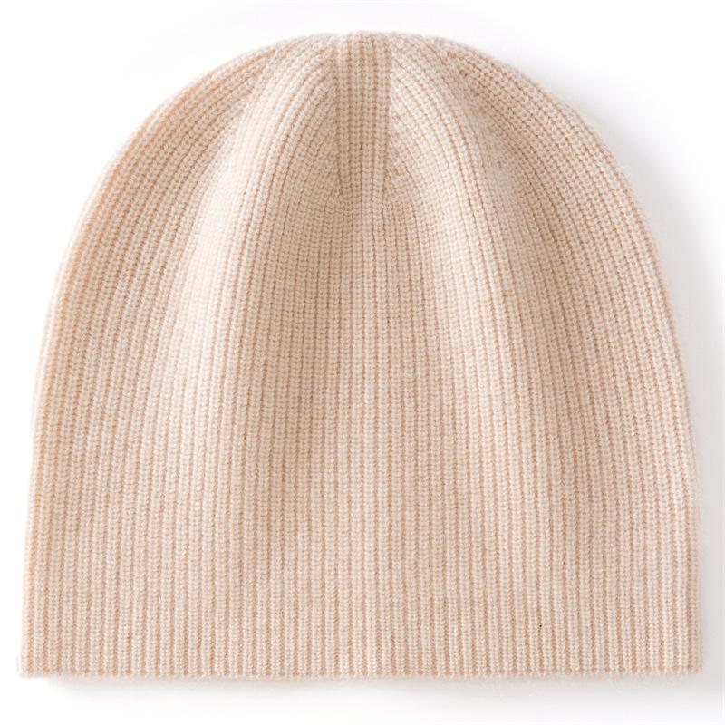 Autumn and winter new cashmere blended warm knitted big head circumference men's and women's cashmere hats