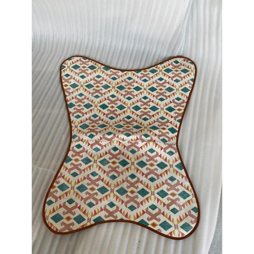 Printed Butterfly Chair Rug Accent Vintage Retro Butterfly Chair Lounge Bedroom Relax Armchair With Folding Frame