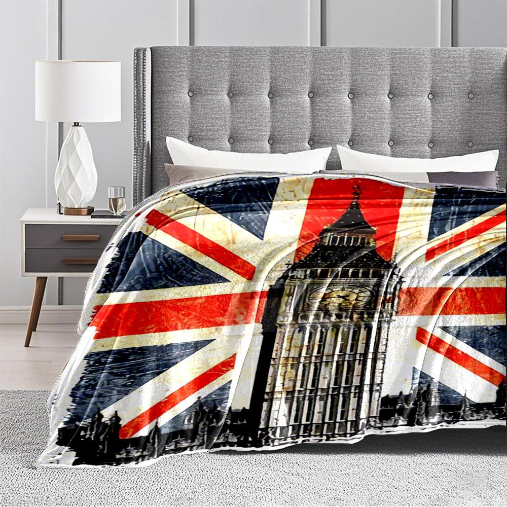 Union Jack and Big Ben Design for All Seasons Blanket Lunch Break Throw Gift