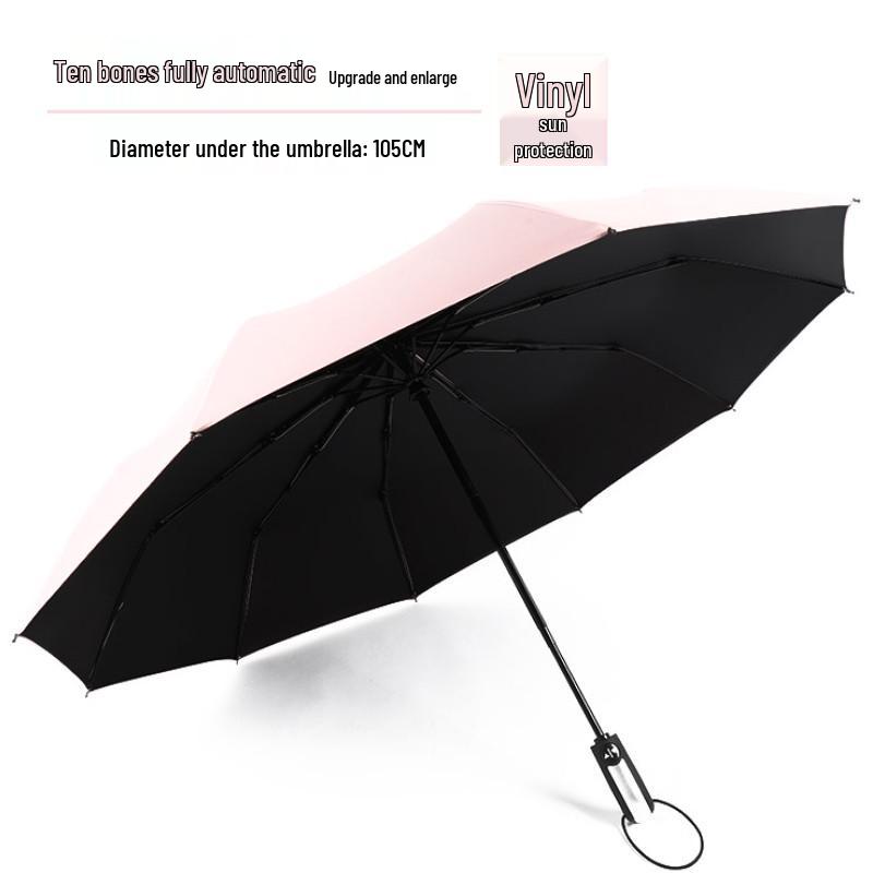 Enhanced Automatic Folding Umbrella for Men & Women: Dual-Use Sun & Rain Protection with Thickened Sunshade & UV Shield