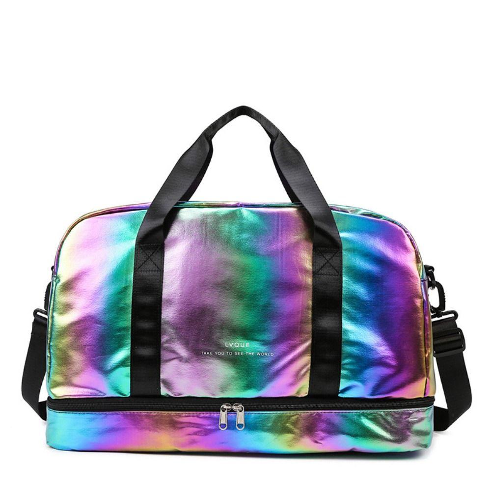 

Gym Tote Bags Pearlescent Fabric Gym Bag Fashion Multicolor Women s Travel Bag Crossbody Portable Fitness Handbag Business Trips
