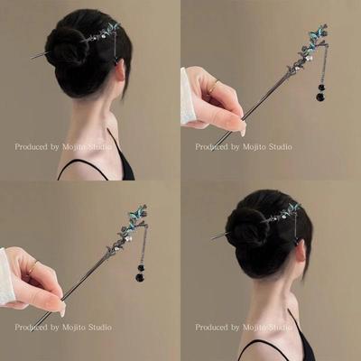 Elegante Doppel-Schmetterlings-Quaste Haarnadel: High-End Chinesischer Qipao-Stil für Damen