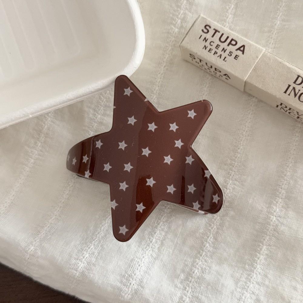 Geometric Acrylic Shark Clip Pentagram Hair Clips Trendy Star Shape Hair Claw Casual