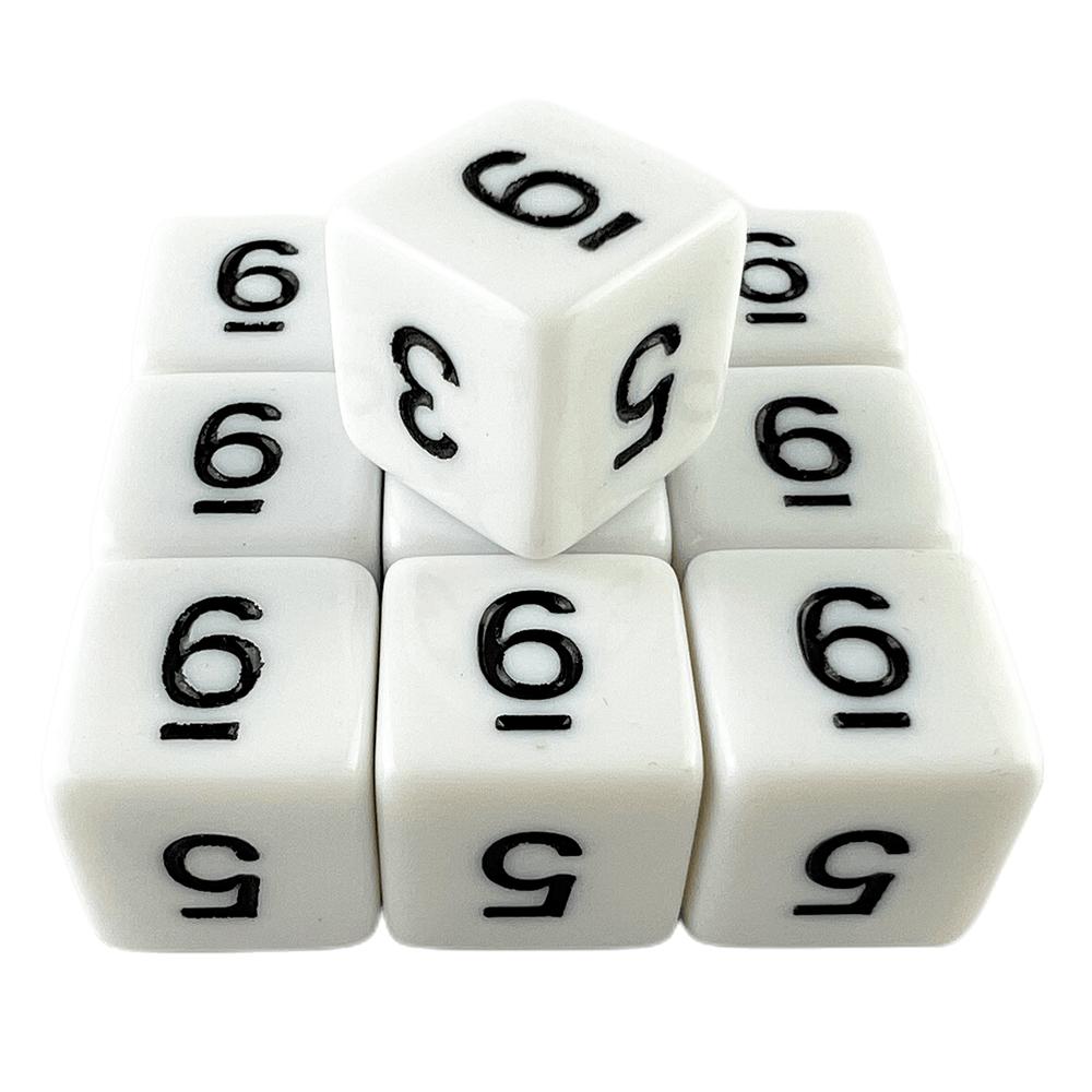 Polyhedral Dice 10pcs 6 Sided Dice Digital Dice for DND Role Playing Game Board Game Accessories