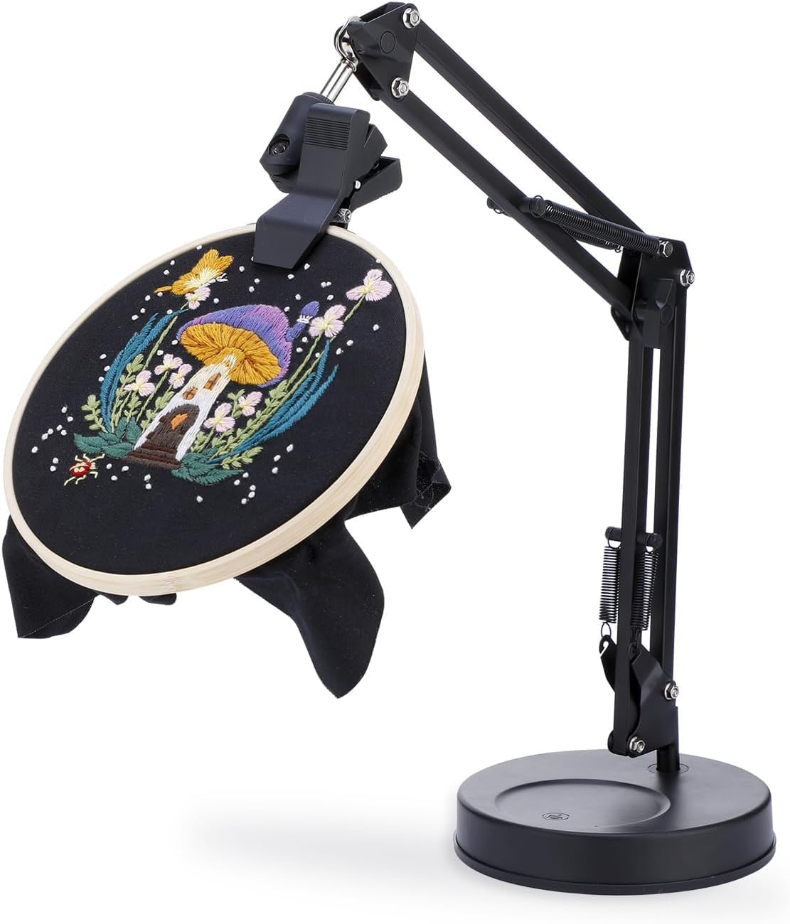 

GNEGNI [360° Rotatable] Embroidery Table Stand, Foldable, Clamp Mount, 8mm Hole Compatible, for Embroidery Hoops, Craft Supplies, Handmade (Tabletop E
