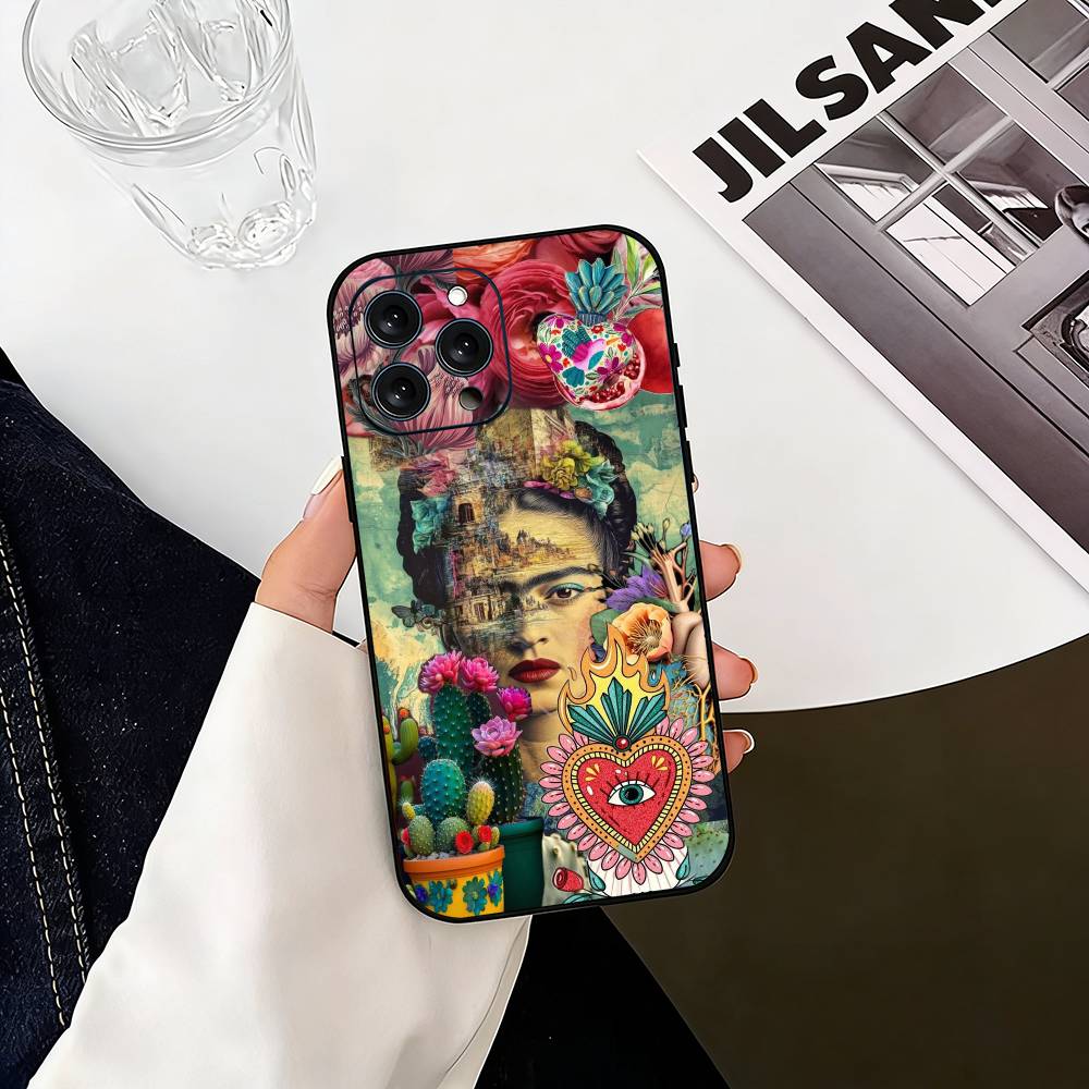 Μόδα F-fridaS Kahlo-Θήκη Κινητού PC Σιλικόνη Μαλακή Για IPhone 17 16 15 14 13 12 11 X XR Plus Pro Max Plus