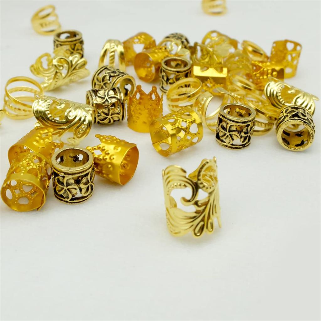 100 Pcs Hair Beads Loose Coil Hair Jewelry For Braid Hair Rings Dreadlock Bead Braid Rings Hair Clip Braid Clip