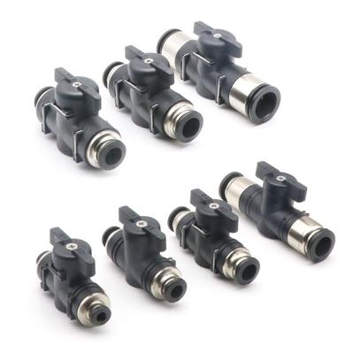 1Pcs Pipe Fitting Hand Valve 4mm 6mm 8mm Quick Joint Connector Pneumatic Valve Current-limiting Plastic Manual Ball Valve