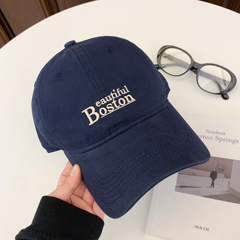 Fashion Hat Adult Korean Fashion Alphabet Cap Casual Versatile Solid Color Embroidery Sunscreen Outdoor Shade Baseball Cap Hat