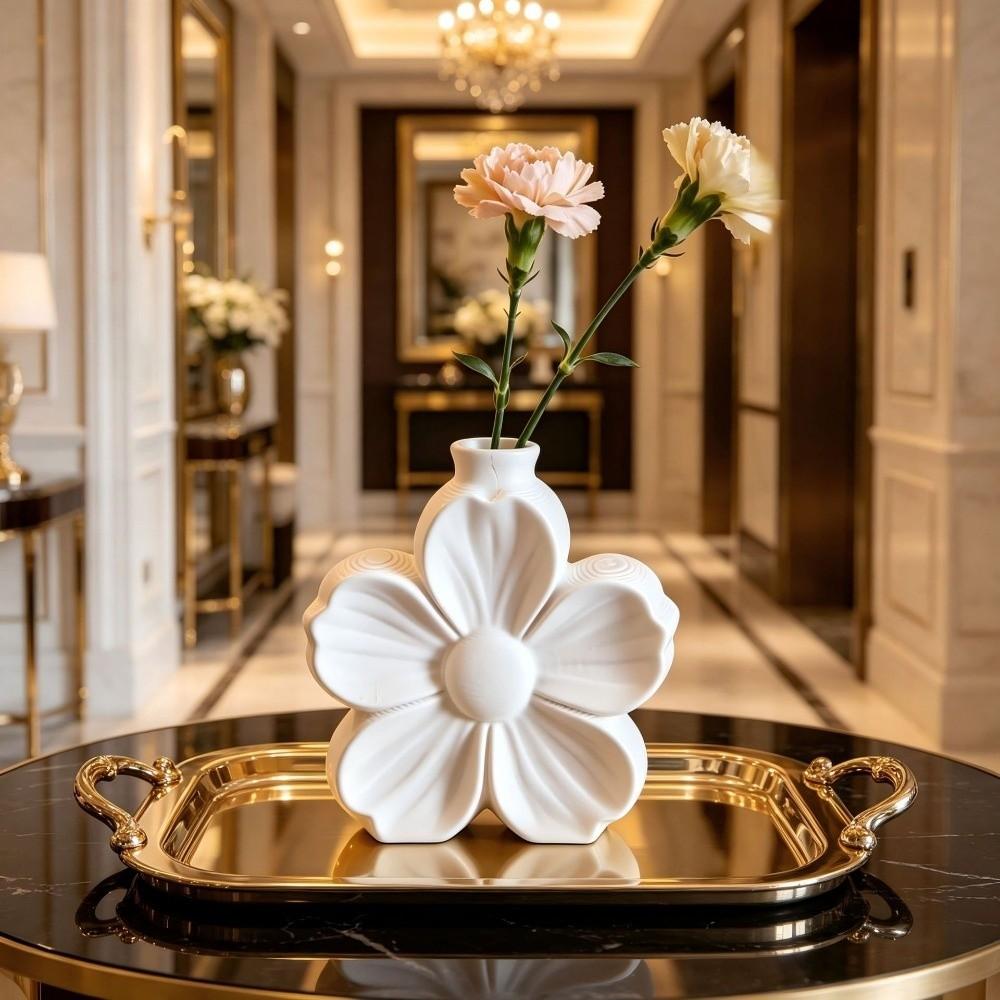 3D Printed Flower Vase Plastic Decorative Flower Container Sakura Petal Design Floral Arrangement Gift Flower Arrangement Bottle