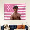Miguel Mora Rosa Amerikanische Flagge Wandteppich, Ästhetische Wandkunst, Weicher Polyester Wandbehang für Schlafzimmer, Wohnheim, Fan-Zimmer Geschenk