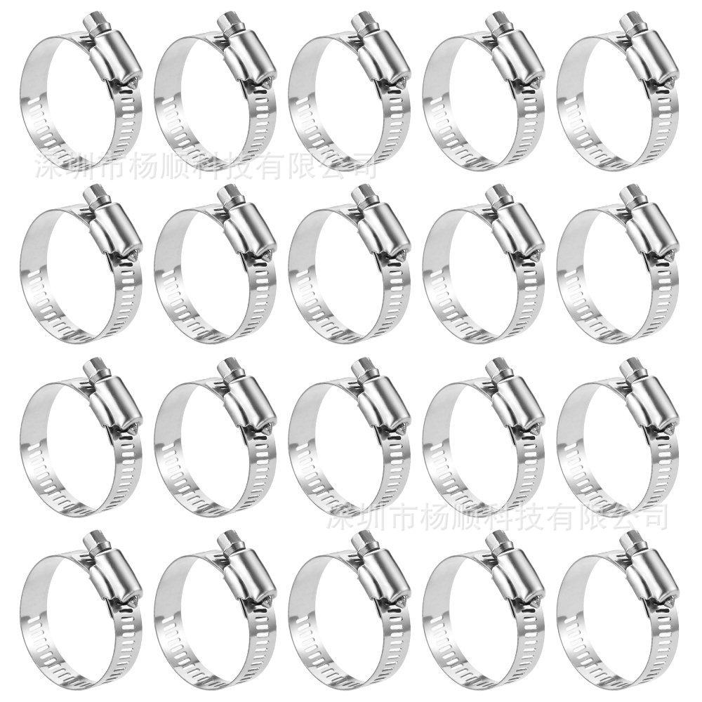 100pcs 201 Stainless Steel Adjustable Hose Clamps 6-44mm