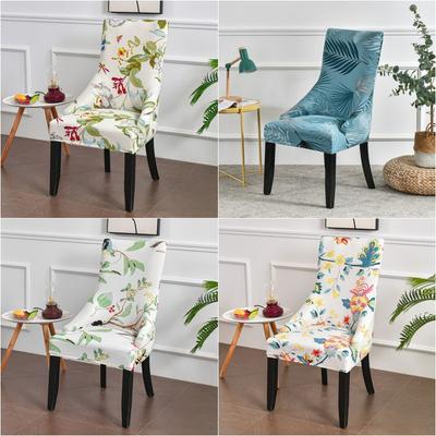 Coprisedia Stampato a Fiori Schienale Alto Elastico Copripoltrona Accent Coprisedie da Pranzo Nordico Copriseduta da Ufficio Per Cucina