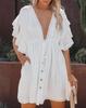Bamboo Cotton Belted Backless Beach Cover-Up Dress