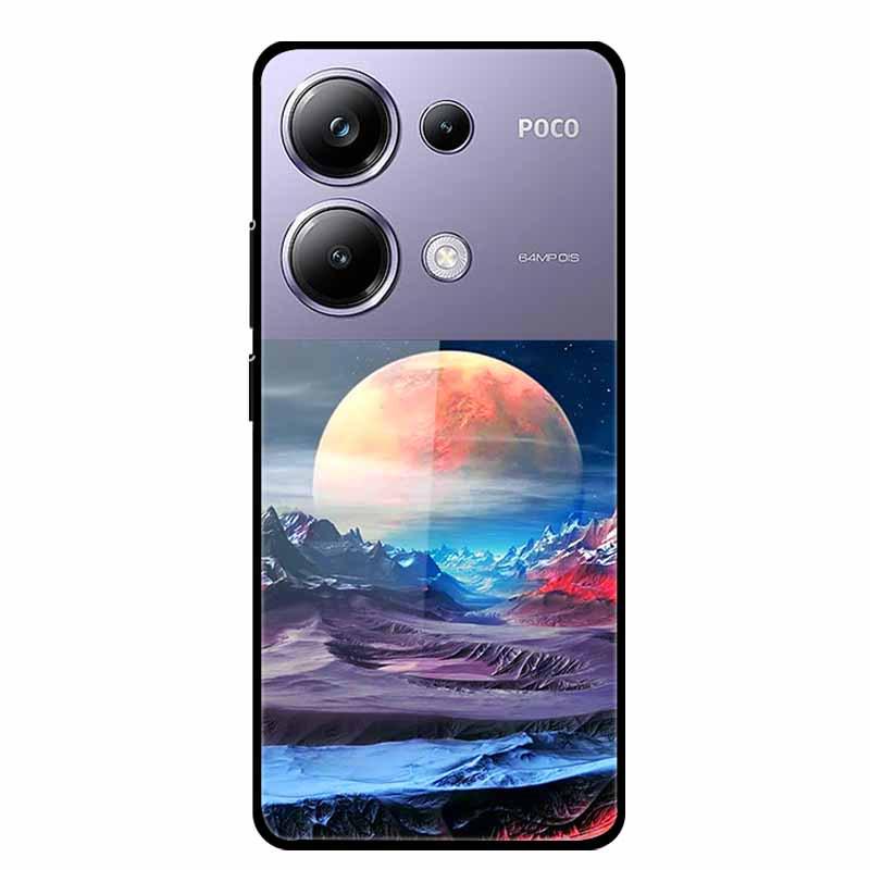 Colorful Aesthetic Tempered Glass Phone Case for Redmi 12 5G & POCO M6 PRO
