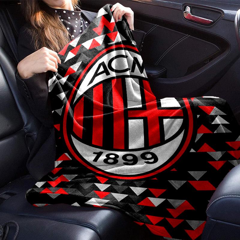 Ac Football Club Blanket Flannel Blanket for bed, sofa, Camping, Hiking, Picnic Essentials, gift for family Fan gifts