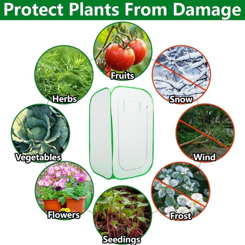 Durable Mesh Plant Tent Providing Effective Insect Barrier for Garden and Balcony Plant Featuring Ventilation Design