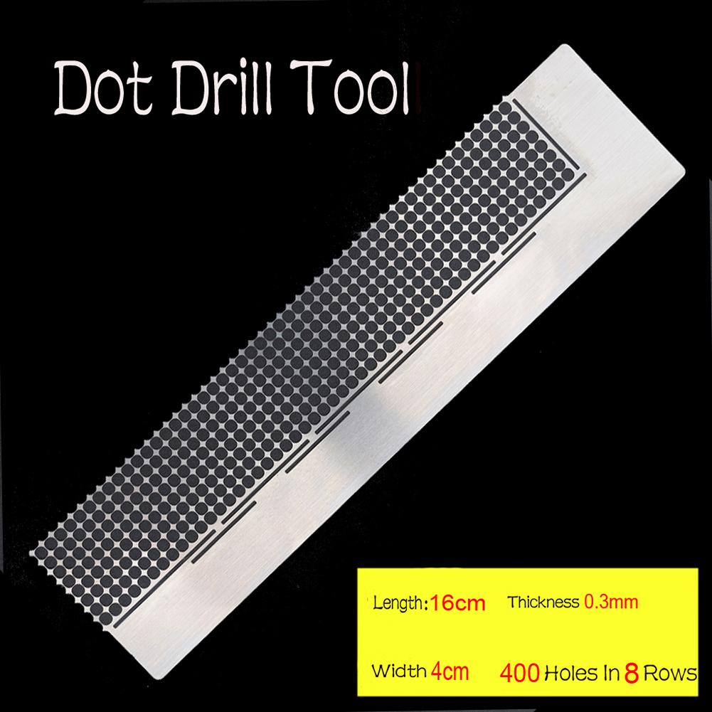 5D Diamond Pasted Painting Ruler 16x4cm Stainless Steel Rhinestone Point Ruler Practical 400 Holes for DIY Diamond Painting Kits