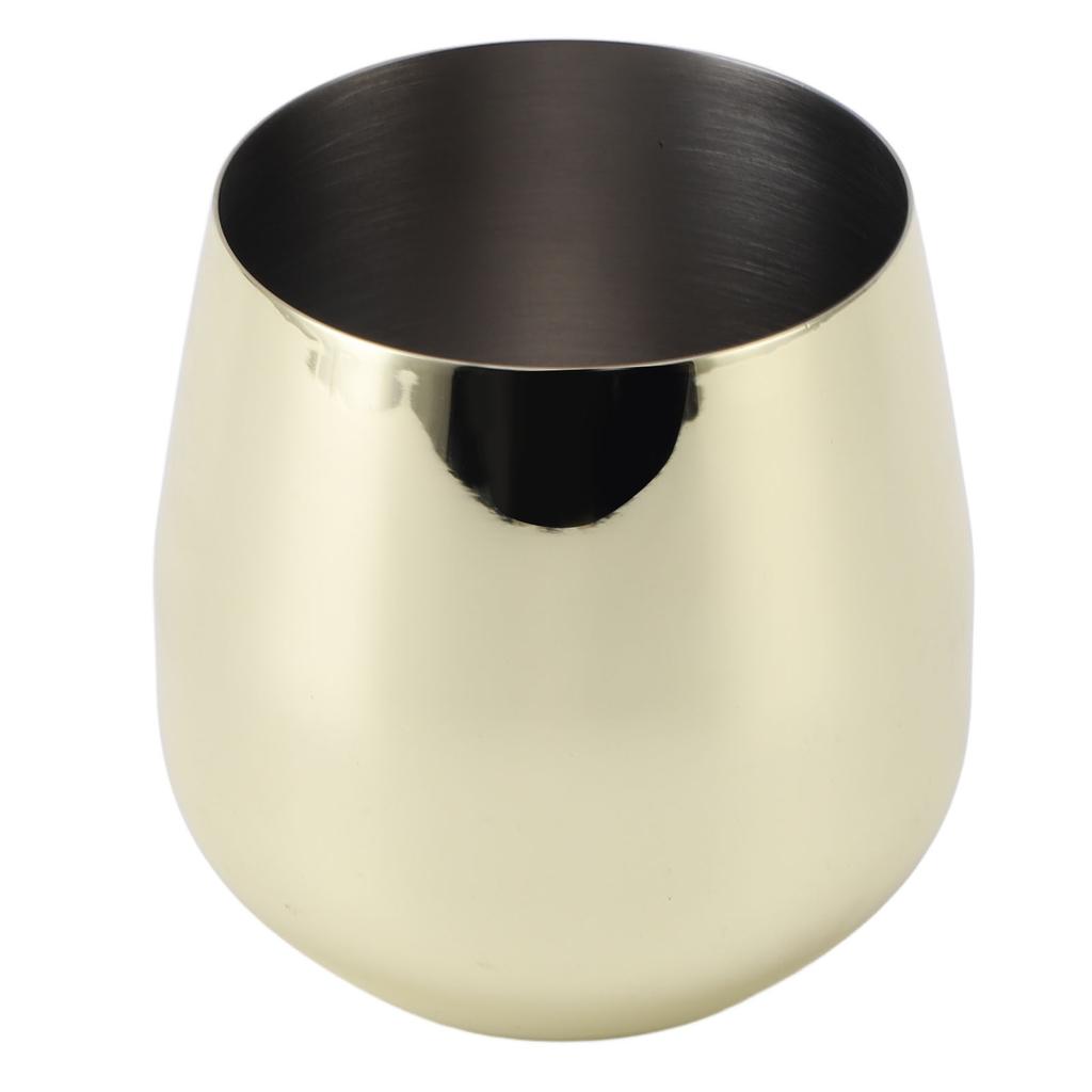 Weinglas aus Edelstahl Stiellos Eiform 550ml Unzerbrechlich Tragbar für Bar Outdoor-Veranstaltungen Vergoldung