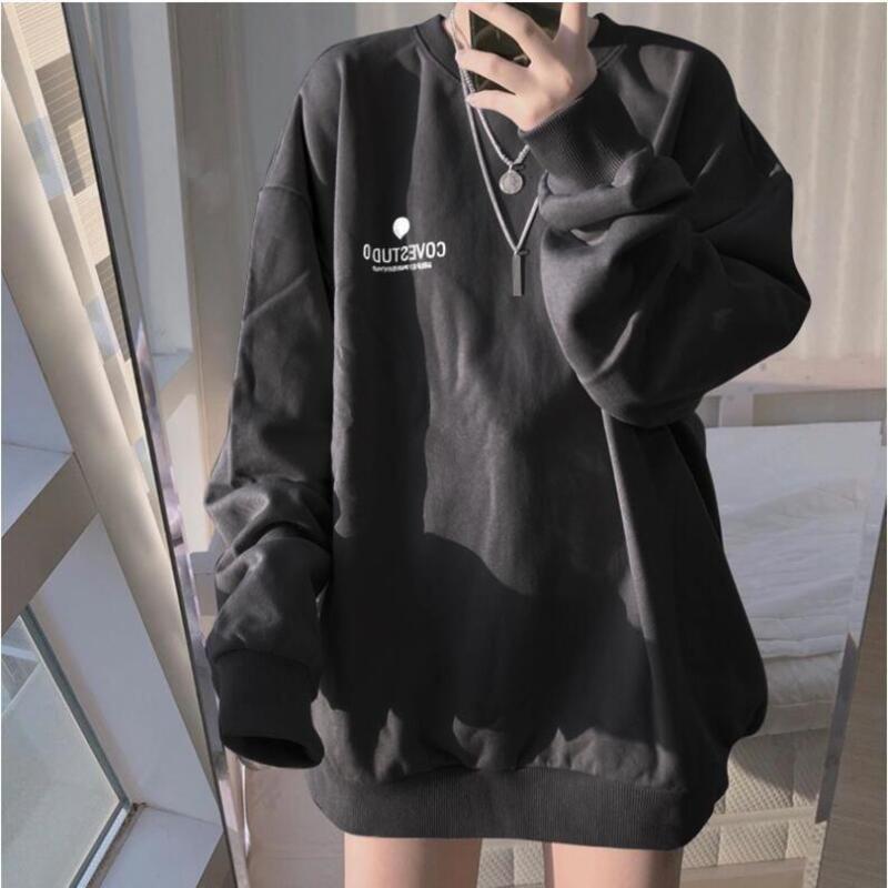 

Korean Version Of The Female Set Head Thin Section Of Students Sweater Loose XL чёрный