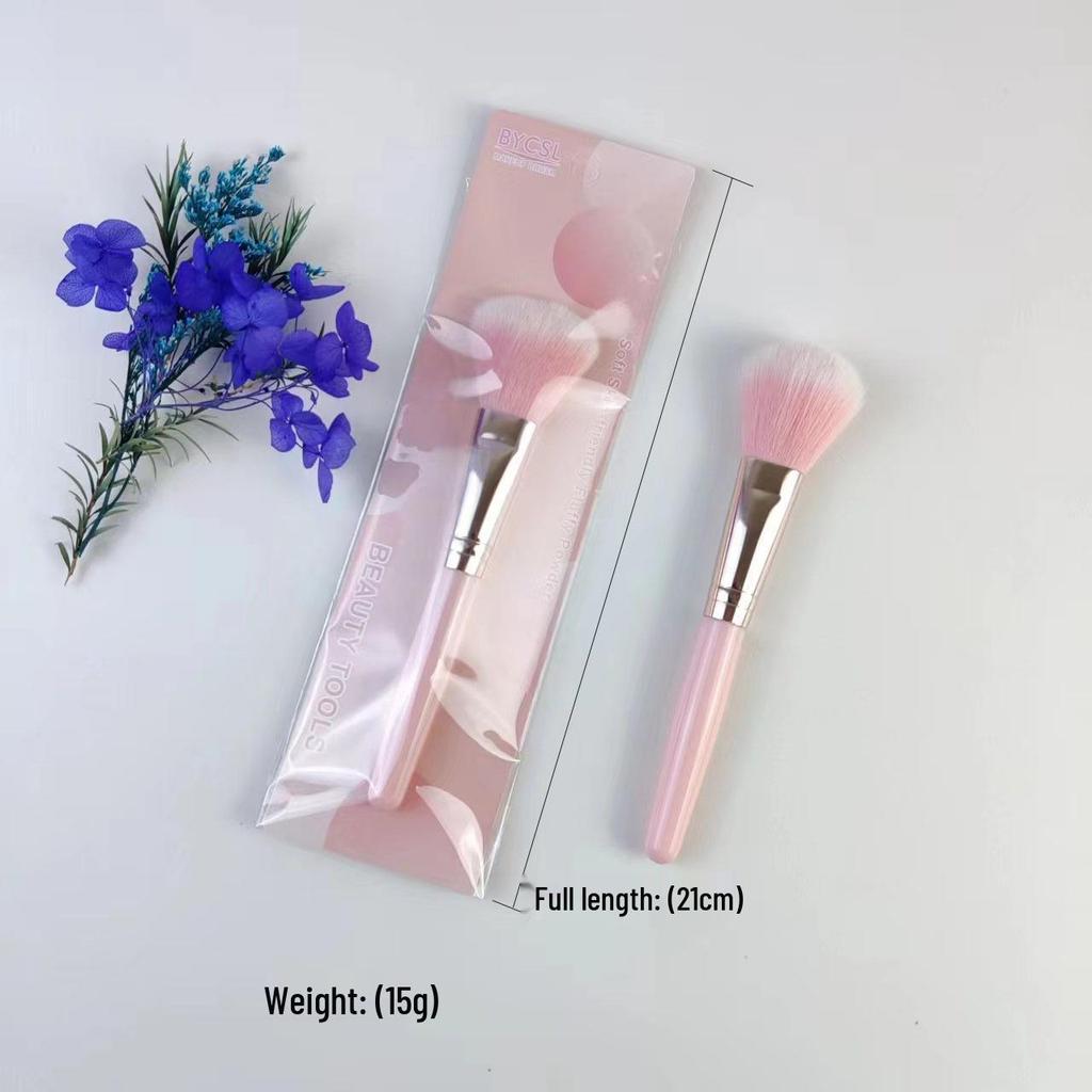 High-value Pink Soft Blush & Foundation Brush - Flame Design, Non-stick Makeup Tool