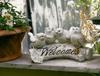 Garden ornament bird welcome decoration gardening yard cute small simple white statue.
