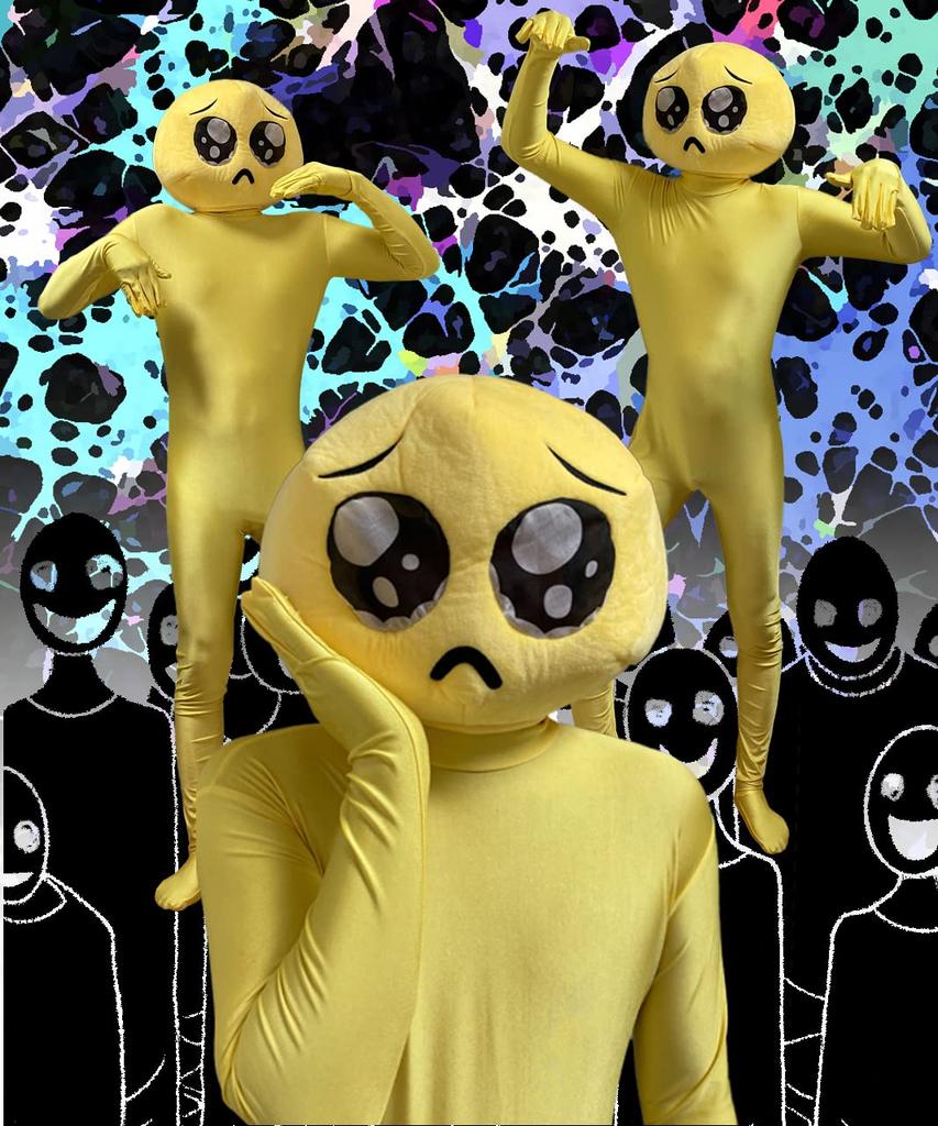 [Milky Time] Pien Cosplay Halloween Costume Full Body Tights Headgear Funny Item (L)