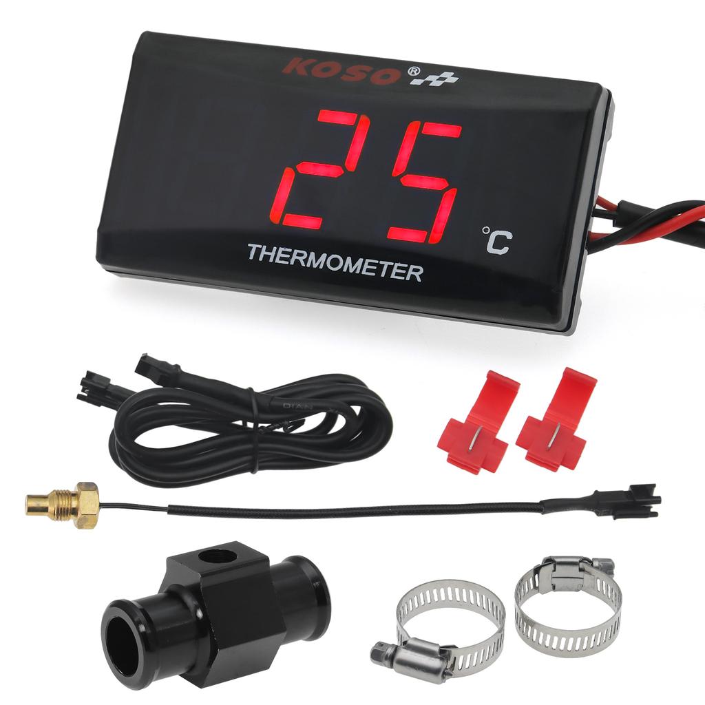 Mini Meter Thermometer Motorcycle KOSO Water Temperature Gauge for XMAX300 CB400 MT 07 09 + Koso Temperature Sensor