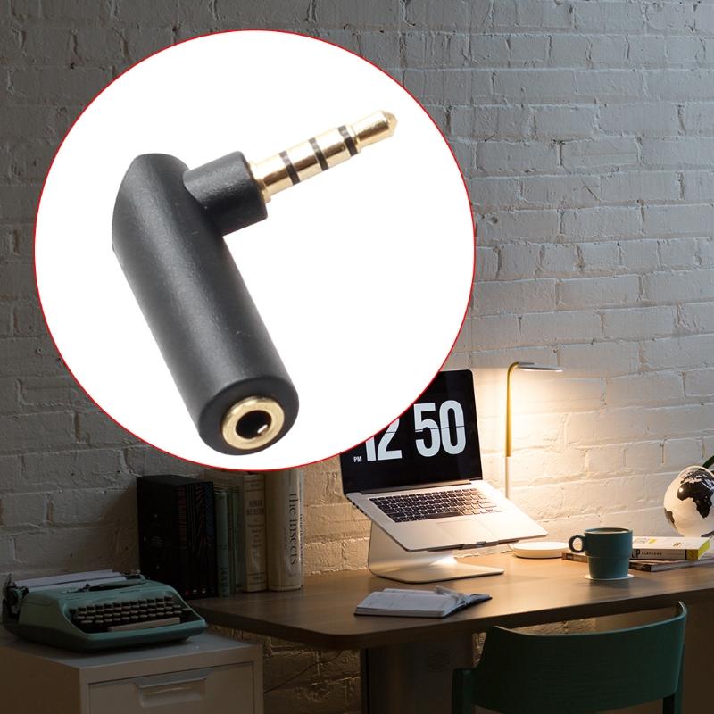 Headphone Splitter 90 Degree Right Angle Plug 3.5mm Angle Male To Female Adapter Stereo Accessories