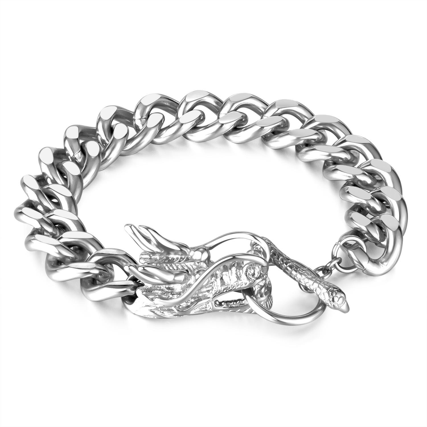 

Ретро властный панк-стиль браслет из нержавеющей стали со знаком зодиака и пряжкой для мужчин 22CM